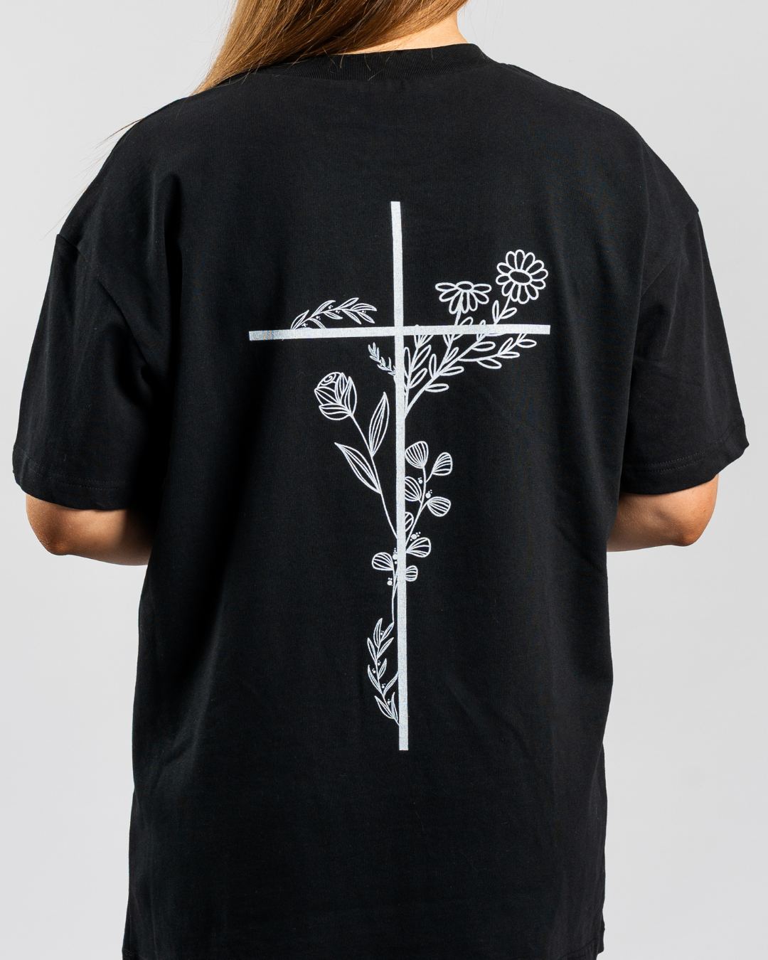 'Floral Cross' Women’s Oversized T-Shirt