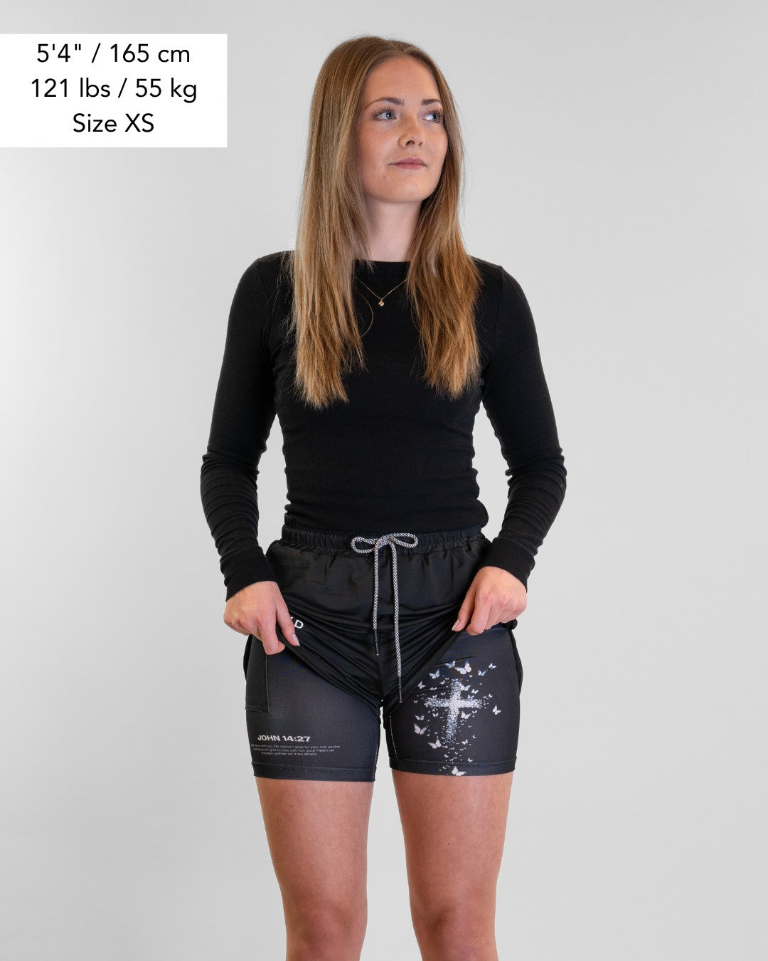 John 14:27 'Butterfly Cross' Women's Performance Shorts