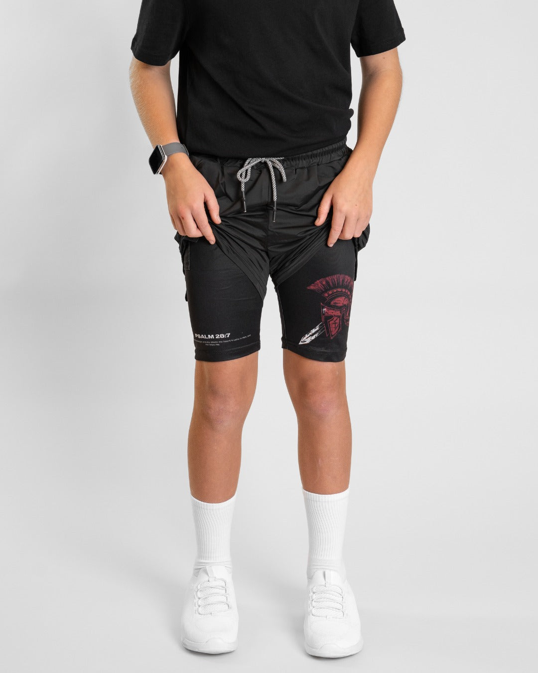 Psalm 28:7 'Shield of Strength' Youth Performance Shorts