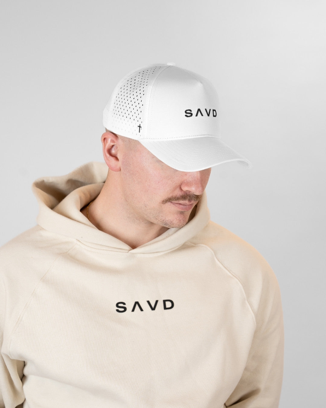 SAVD Perforated Snapback - White