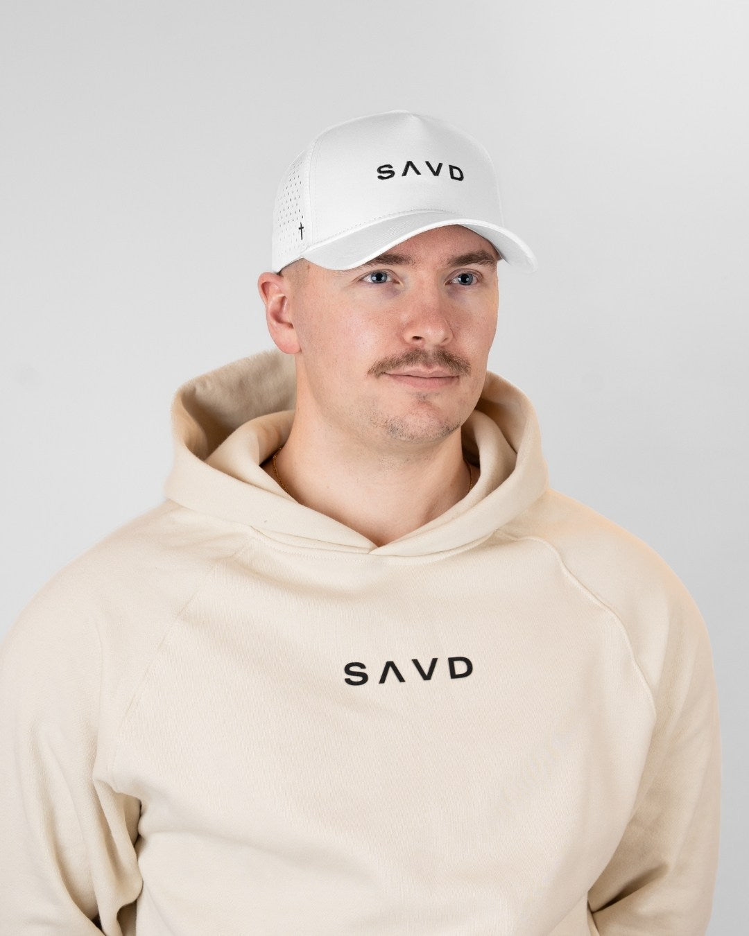 SAVD Perforated Snapback - White