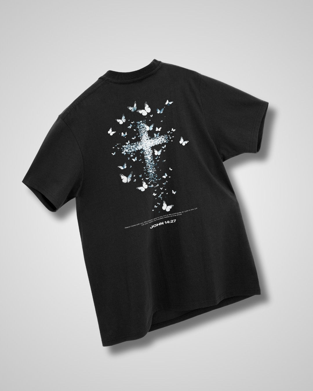 John 14:27 'Butterfly Cross' Women’s Oversized T-Shirt