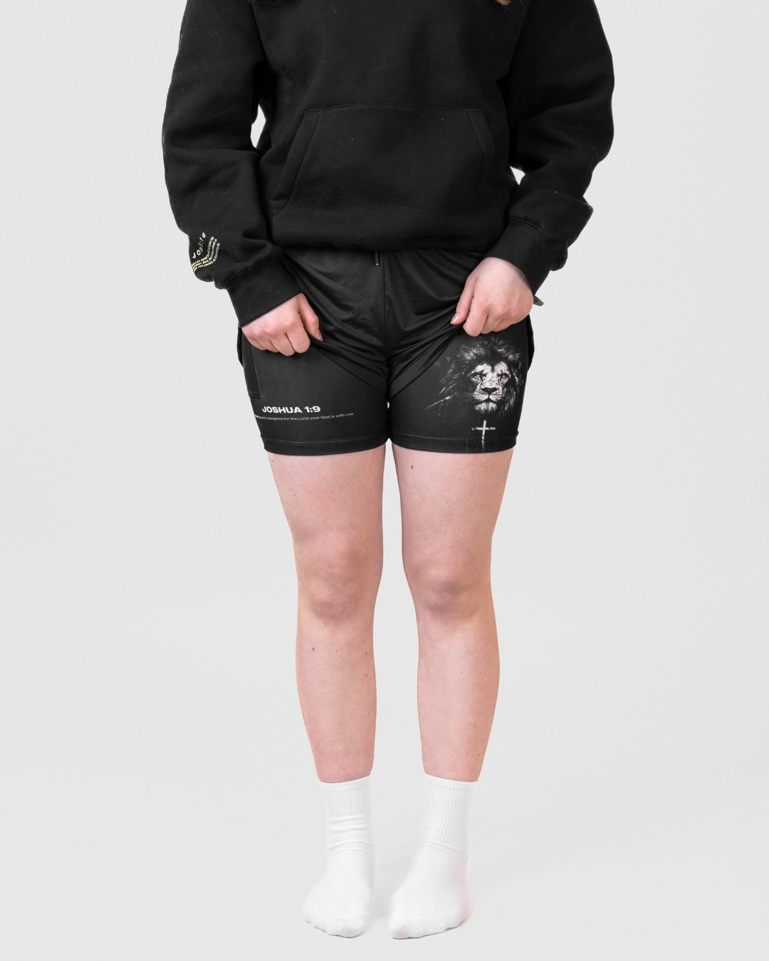 Joshua 1:9 'Lion' Girls Performance Shorts