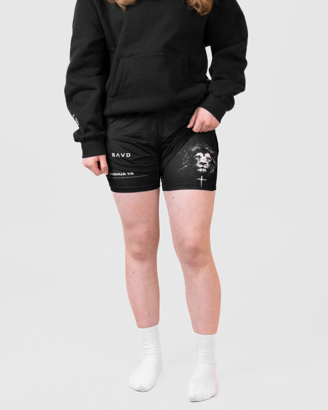Joshua 1:9 'Lion' Girls Performance Shorts