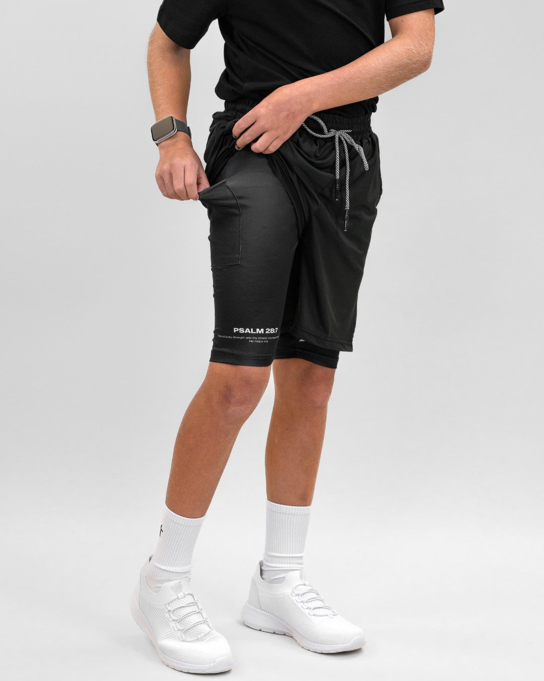 Psalm 28:7 'Shield of Strength' Youth Performance Shorts