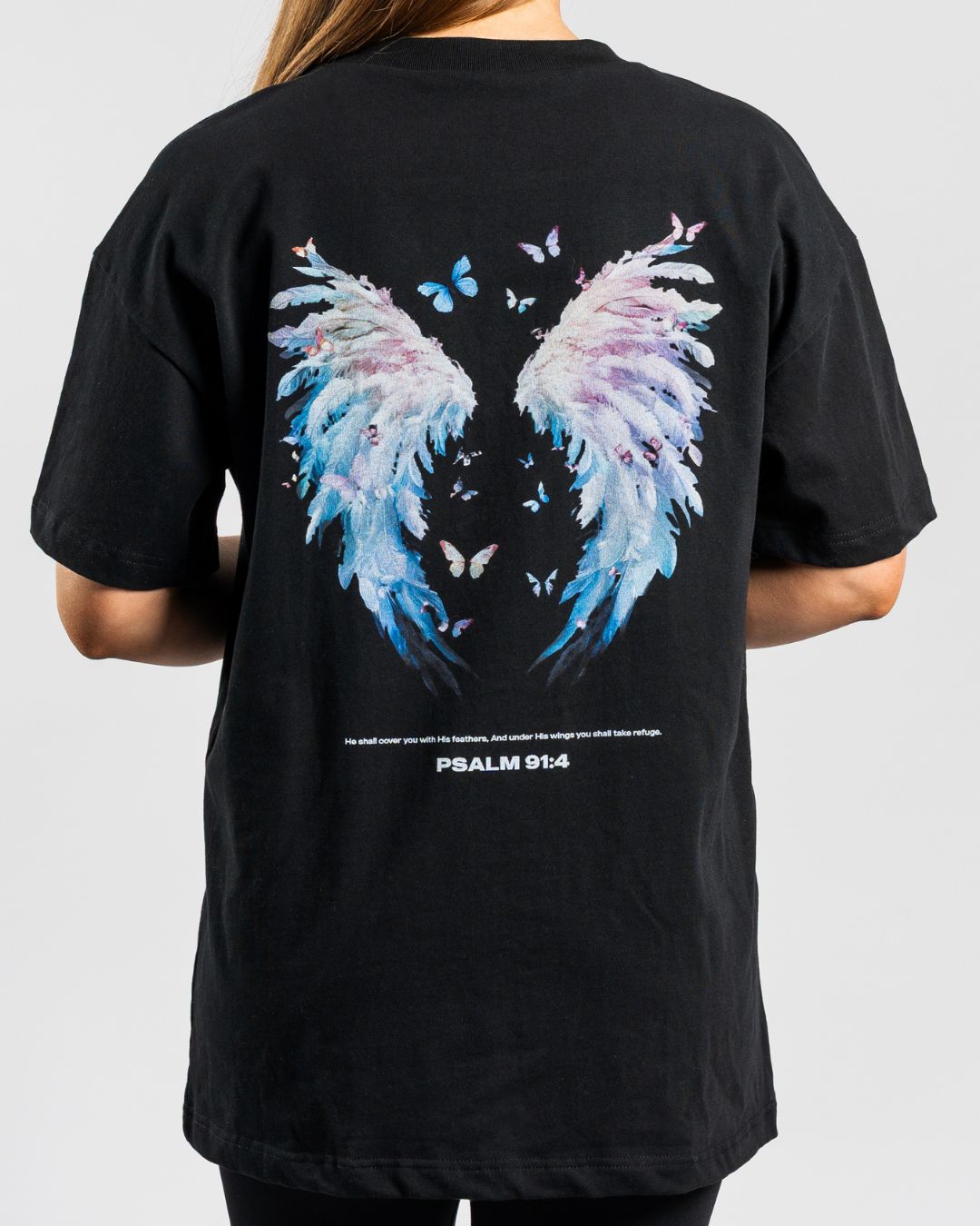 Psalm 91:4 'Under His Wings' Women’s Oversized T-Shirt