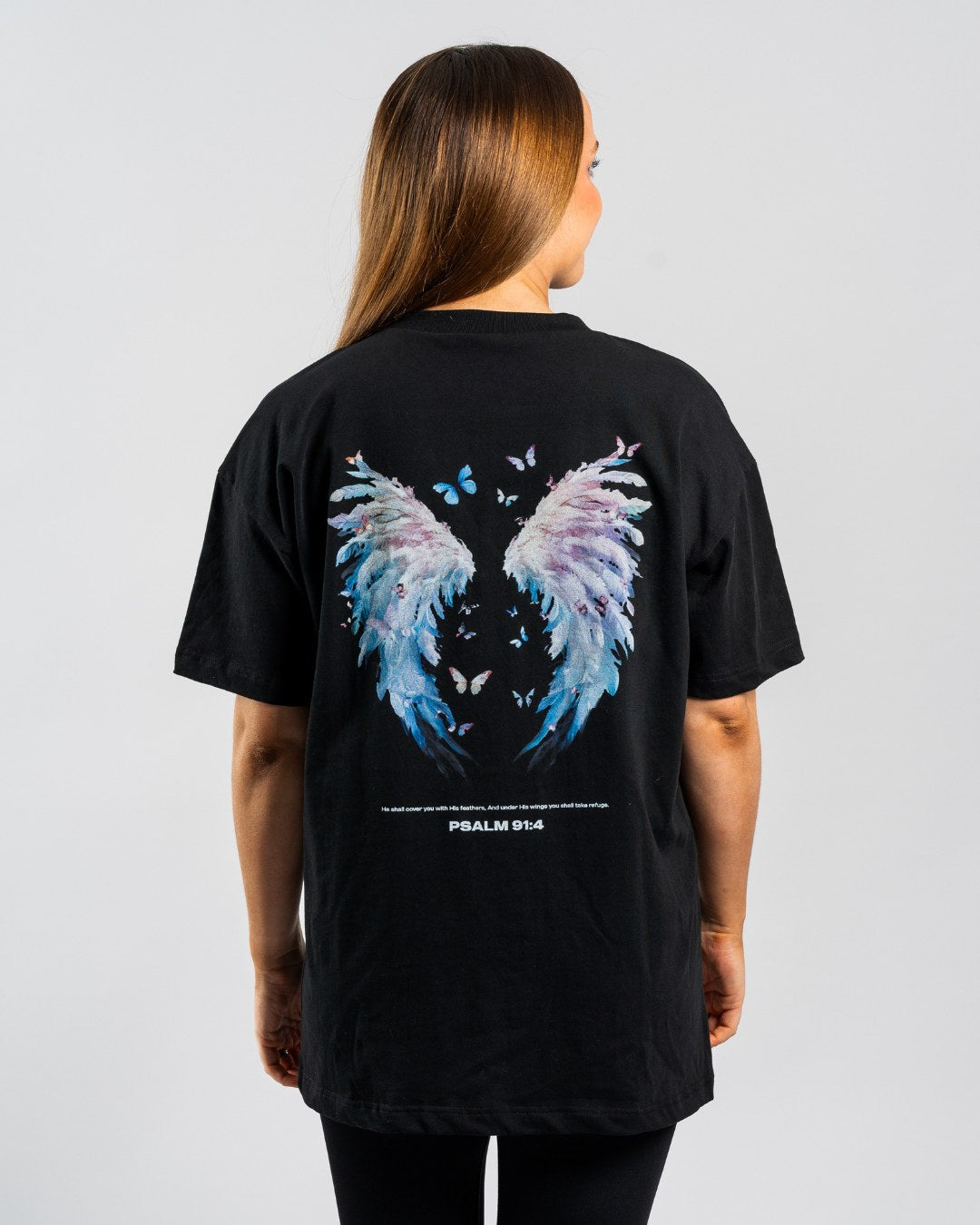 Psalm 91:4 'Under His Wings' Women’s Oversized T-Shirt