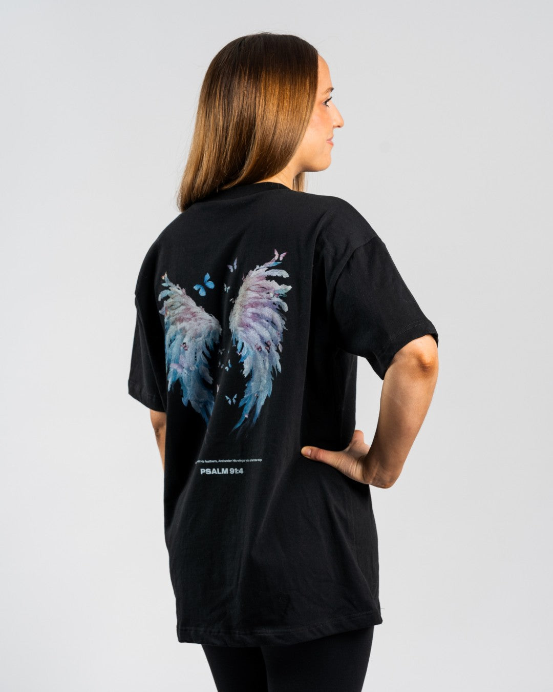 Psalm 91:4 'Under His Wings' Women’s Oversized T-Shirt