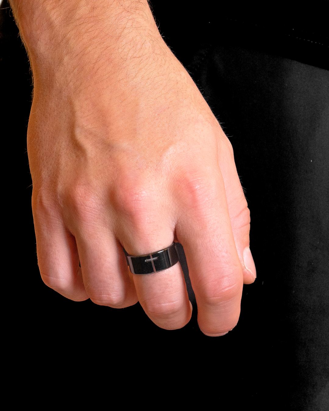 Black Cross Ring