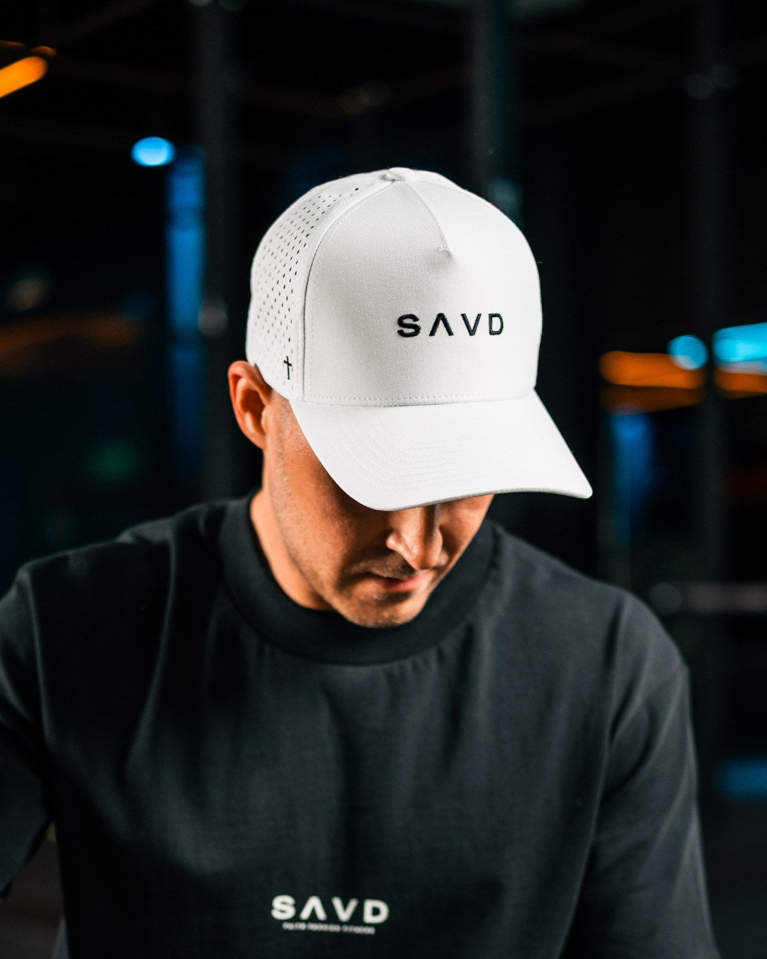 SAVD Perforated Snapback - White